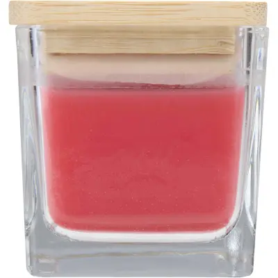 Candela quadrata in vetro AMBRA 40 g, con coperchio in bambù - Immagine 9