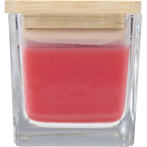 Candela quadrata in vetro AMBRA 40 g, con coperchio in bambù - Immagine 9