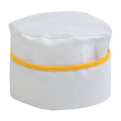 Cappello da cuoco bianco con bordo colorato