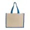Shopper con soffietto alla base in juta e canvas IDA - Anteprima 6