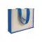 Shopper con soffietto alla base in juta e canvas IDA - Anteprima 5