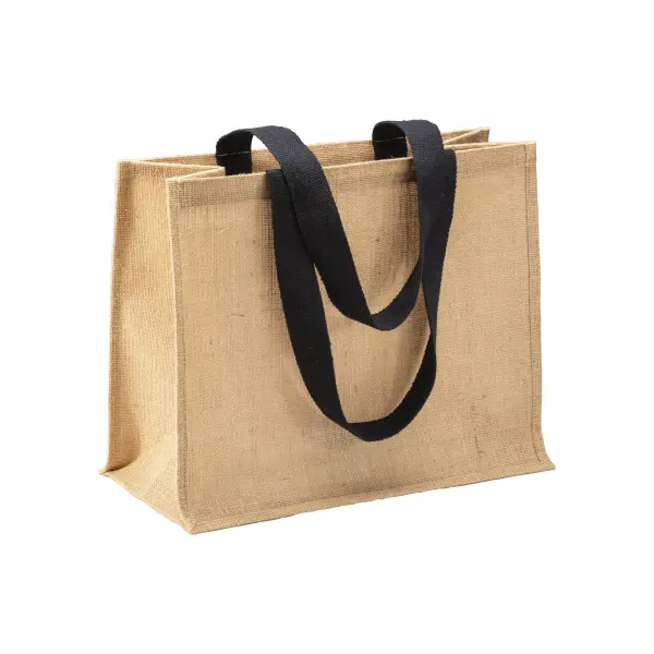Borsa in juta manici lunghi colorati e soffietto - Immagine 11
