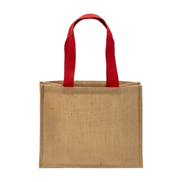 Borsa in juta manici lunghi colorati e soffietto - Immagine 10