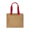 Borsa in juta manici lunghi colorati e soffietto - Anteprima 10