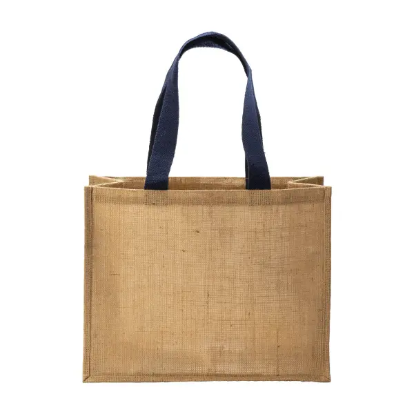 Borsa in juta manici lunghi colorati e soffietto - Immagine 8