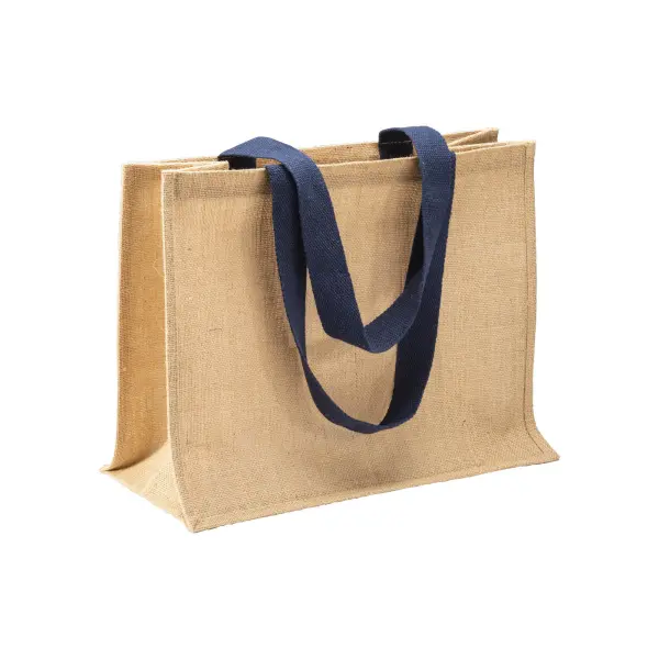 Borsa in juta manici lunghi colorati e soffietto - Immagine 7