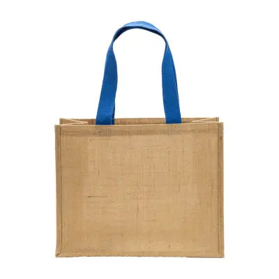 Borsa in juta manici lunghi colorati e soffietto - Immagine 6