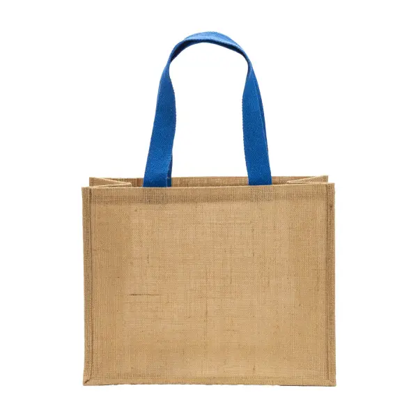 Borsa in juta manici lunghi colorati e soffietto - Immagine 6