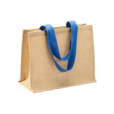 Borsa in juta manici lunghi colorati e soffietto - Immagine 5