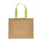 Borsa in juta manici lunghi colorati e soffietto - Anteprima 3