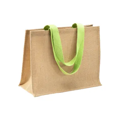 Borsa in juta manici lunghi colorati e soffietto
