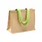 Borsa in juta manici lunghi colorati e soffietto - Anteprima 2