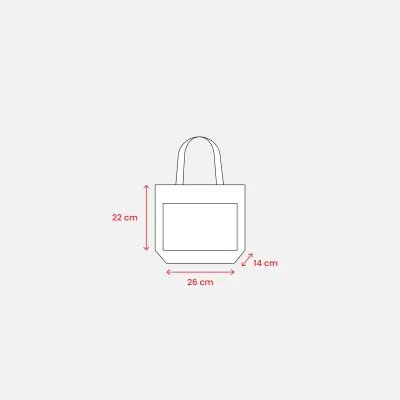 Mini borsa in juta con tasca e manici in cotone - Immagine 4