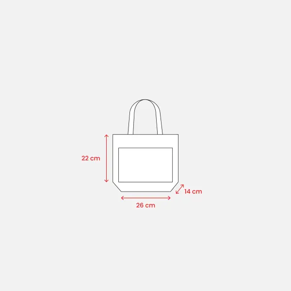 Mini borsa in juta con tasca e manici in cotone - Immagine 4