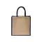 Mini borsa in juta con manici e inserti colorati - Anteprima 8