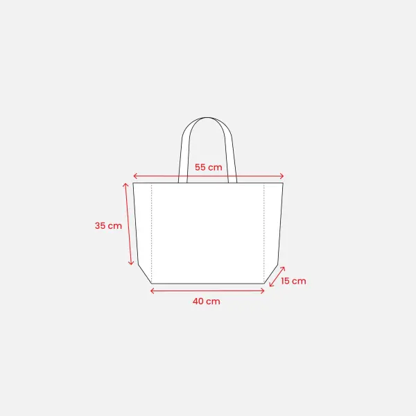 Borsa in juta manici lunghi e soffietto alla base - Immagine 3