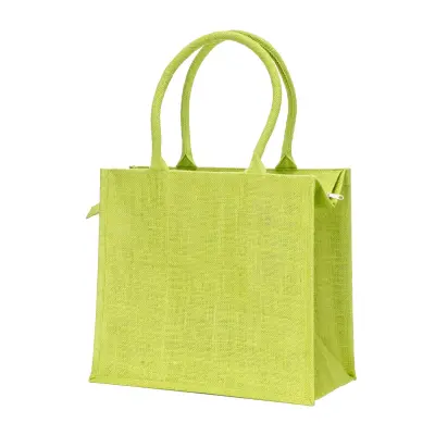 Borsa in juta con manici in cotone chiusura a zip FANO