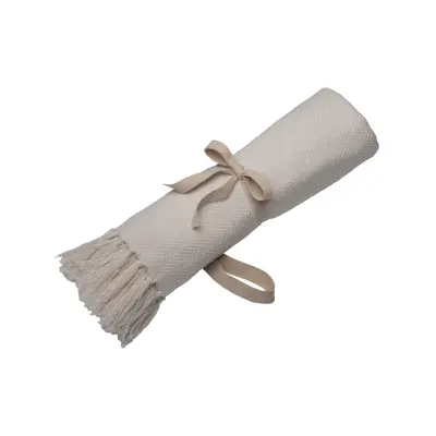 Coperta con frange realizzata in materiale 100% riciclato - Immagine 7