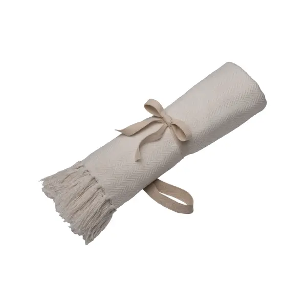 Coperta con frange realizzata in materiale 100% riciclato - Immagine 7