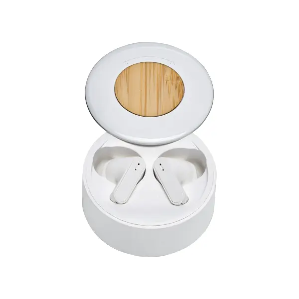 Auricolari con inserto in bambù e ABS riciclato - Immagine 1