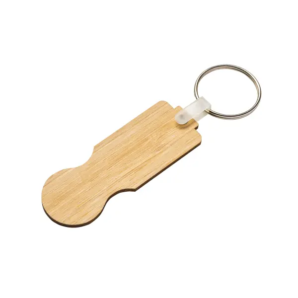 Gettone per carrello in bambù con portachiavi - Immagine 3