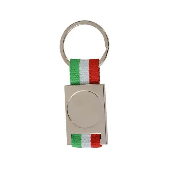 Portachiavi in metallo con spazio per logo con resina - Immagine 3