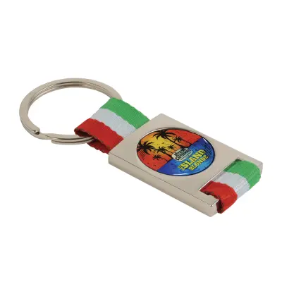 Portachiavi in metallo con spazio per logo con resina - Immagine 4