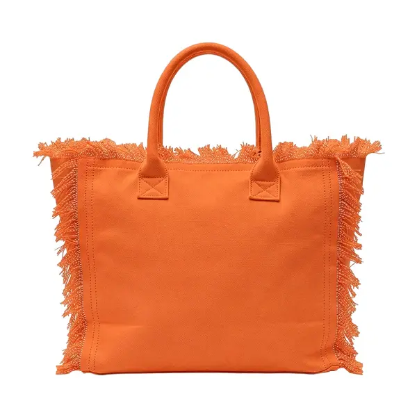 Borsa in cotone con chiusura a zip e tasca interna - Immagine 12