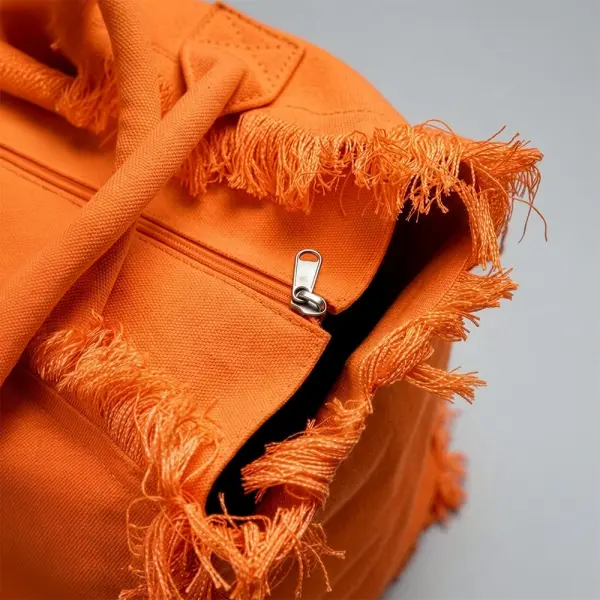 Borsa in cotone con chiusura a zip e tasca interna - Immagine 13
