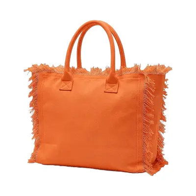 Borsa in cotone con chiusura a zip e tasca interna - Immagine 11