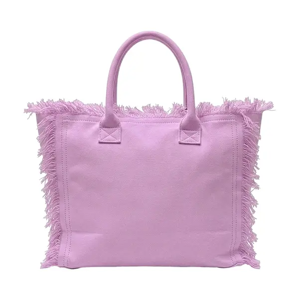 Borsa in cotone con chiusura a zip e tasca interna - Immagine 9
