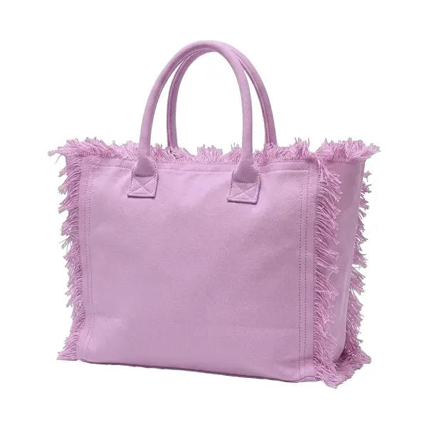 Borsa in cotone con chiusura a zip e tasca interna - Immagine 8