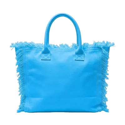 Borsa in cotone con chiusura a zip e tasca interna - Immagine 6