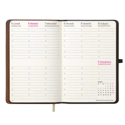 Agenda settimanale copertina rigida con impuntura - Immagine 2