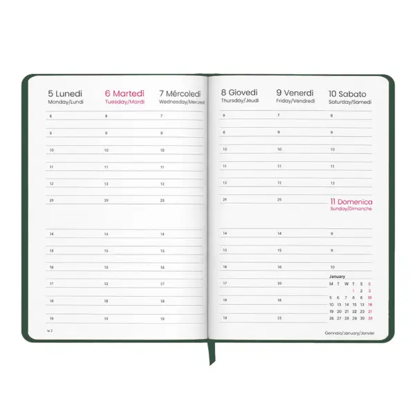 Agenda settimanale Copertina rigida laminato opaco - Immagine 12
