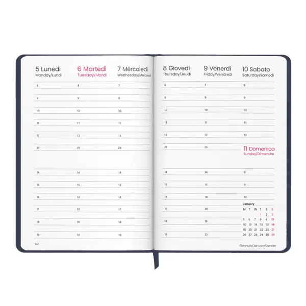 Agenda settimanale Copertina rigida laminato opaco - Immagine 9