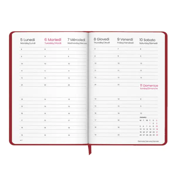 Agenda settimanale Copertina rigida laminato opaco - Immagine 3