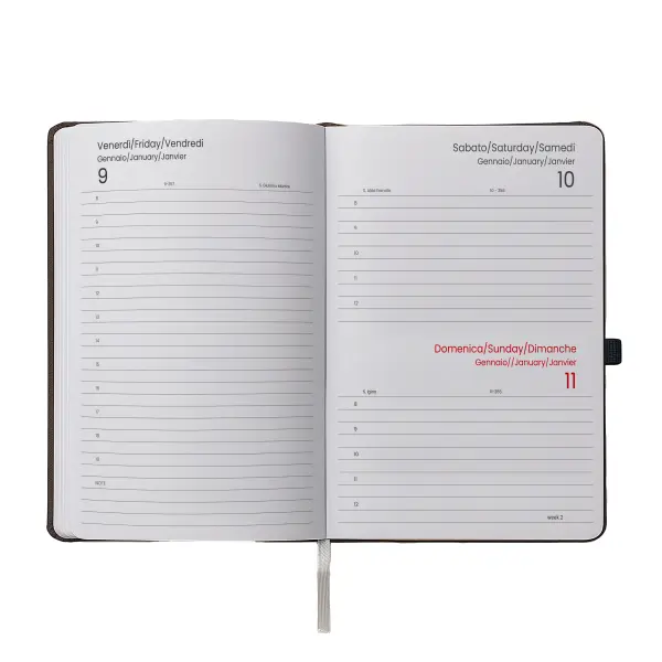 Agenda giornaliera copertina rigida impuntura - Immagine 3