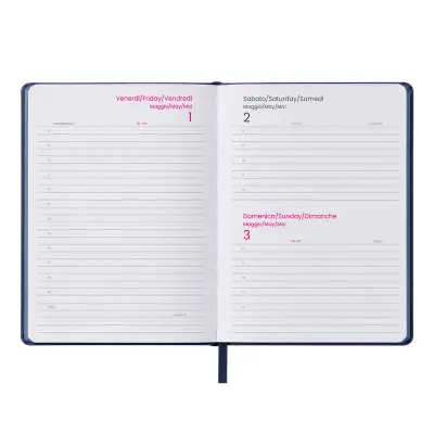 Agenda giornaliera Copertina rigida in termo PU e bordo colorato - Immagine 3