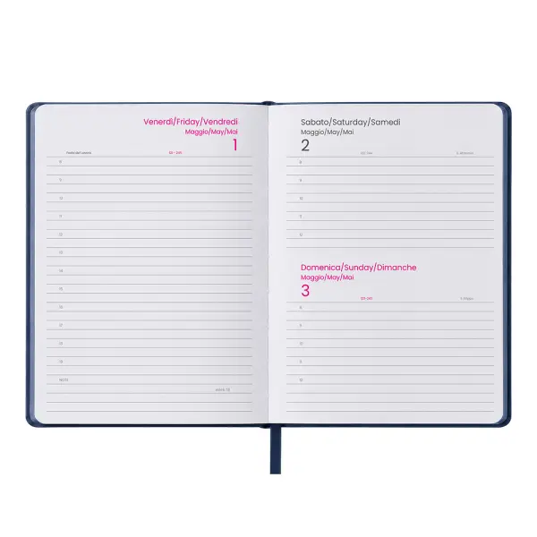 Agenda giornaliera Copertina rigida in termo PU e bordo colorato - Immagine 3