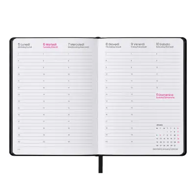 Agenda settimanale copertina rigida in termo PU con bordo colorato - Immagine 6