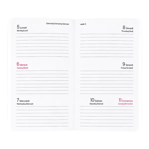 Agenda settimanale tascabile con copertina soft PU ARTHUR - Immagine 13