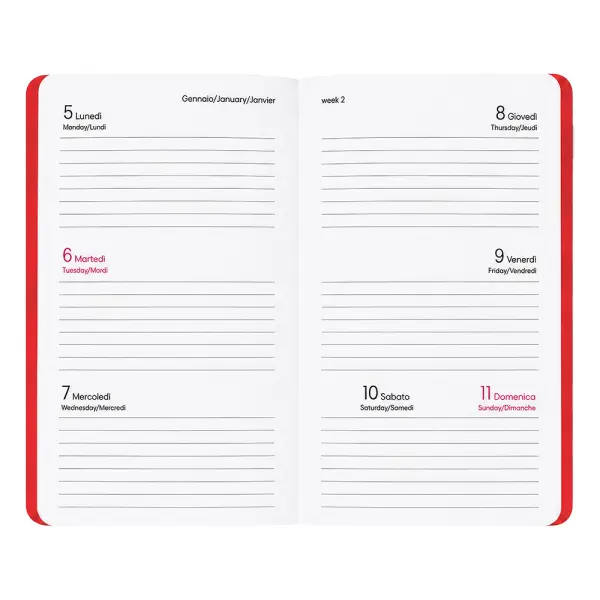 Agenda settimanale tascabile con copertina soft PU ARTHUR - Immagine 10