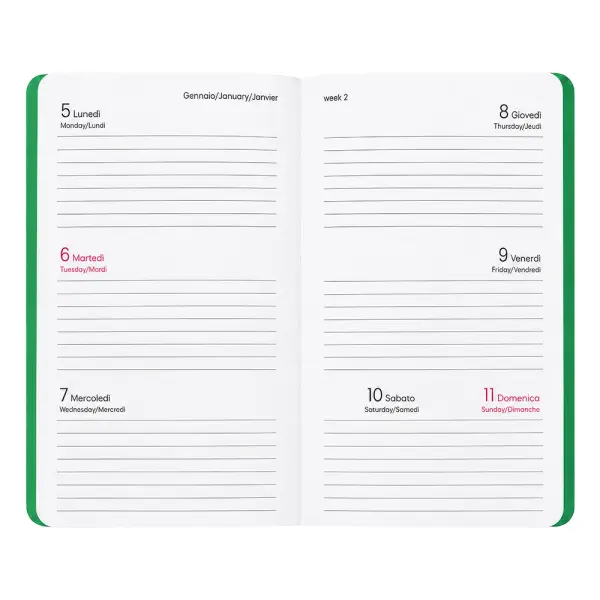 Agenda settimanale tascabile con copertina soft PU ARTHUR - Immagine 7