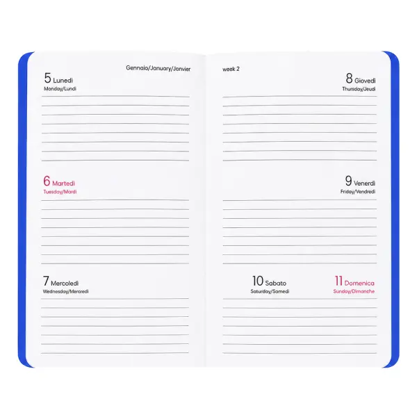 Agenda settimanale tascabile con copertina soft PU ARTHUR - Immagine 3