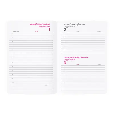 Agenda giornaliera copertina soft PU con bordo pagine colorato ARTHUR - Immagine 15