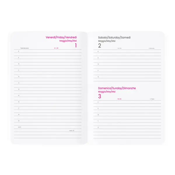 Agenda giornaliera copertina soft PU con bordo pagine colorato ARTHUR - Immagine 15