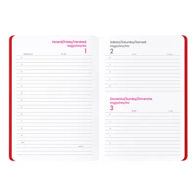 Agenda giornaliera copertina soft PU con bordo pagine colorato ARTHUR - Immagine 11