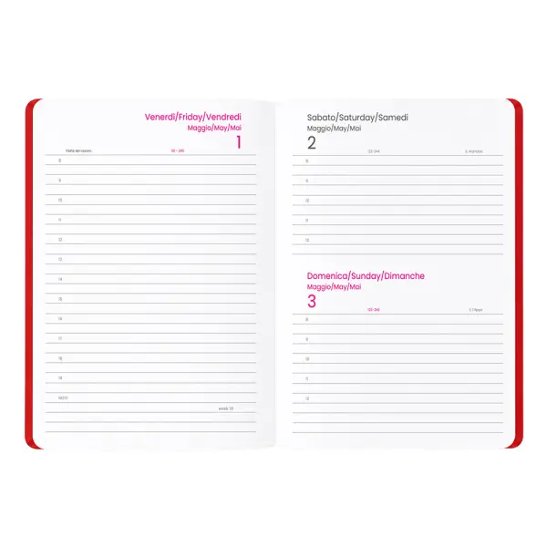 Agenda giornaliera copertina soft PU con bordo pagine colorato ARTHUR - Immagine 11