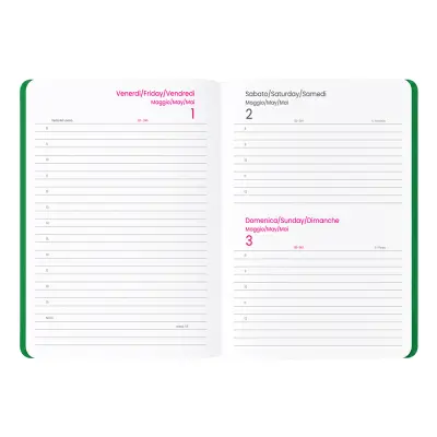 Agenda giornaliera copertina soft PU con bordo pagine colorato ARTHUR - Immagine 7